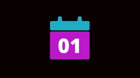 Calendar 01 Countdown Style Icon Animation. 01 Daily Calendar Icon Animatio.. Vídeo Stock 332152628