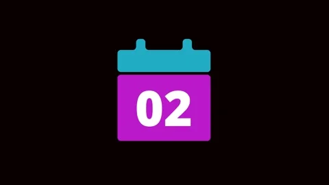 Calendar 02 Countdown Style Icon Animation. 02 Daily Calendar Icon Animatio.. Stock Footage 340601235