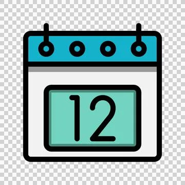 Calendar 12st date color linear icon. time, event, schedule and business sy.. Illustrazione stock