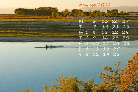 Calendar 2012 August Stock Photos