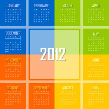 Calendar 2012 Stock Illustration