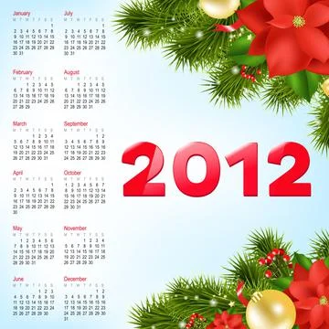 Calendar 2012 Stock Illustration
