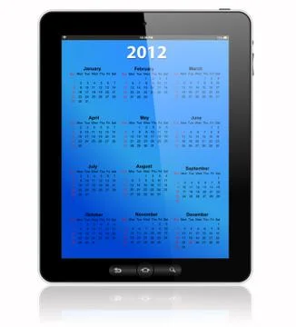 This is a calendar for 2012 in tablet pc Фото