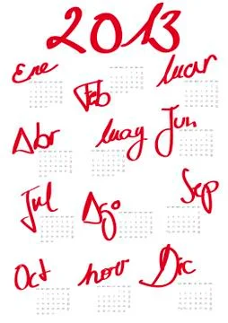Calendar 2013 Stock Illustration