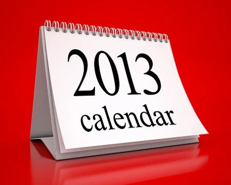 Calendar 2013 in red background Stock Illustration