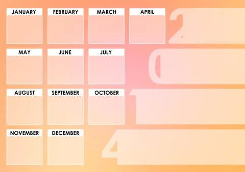 Calendar 2014 blank with soft background Illustrazione stock