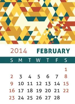 Calendar 2014 Calendar for 2014 in a triangular retro style Copyright: xZo... 스톡 사진