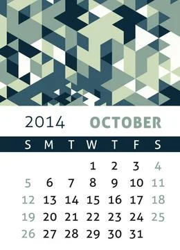 Calendar 2014 Calendar for 2014 in a triangular retro style Copyright: xZo... 스톡 사진