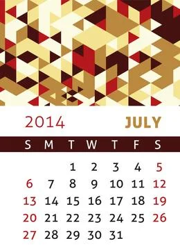 Calendar 2014 Calendar for 2014 in a triangular retro style Copyright: xZo... 스톡 사진