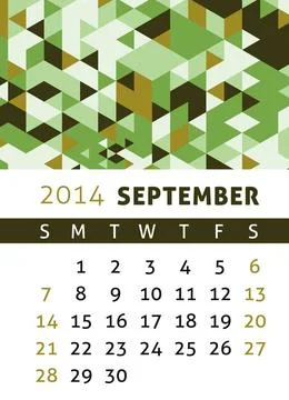 Calendar 2014 Calendar for 2014 in a triangular retro style Copyright: xZo... Foto stock