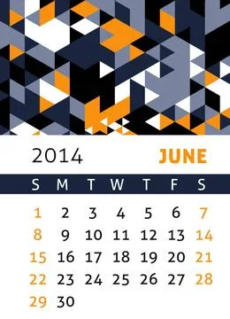 Calendar 2014 Calendar for 2014 in a triangular retro style Copyright: xZo... 写真素材