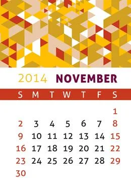 Calendar 2014 Calendar for 2014 in a triangular retro style Copyright: xZo... Stock Photos