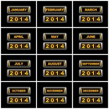 Calendar 2014. Stock Illustration