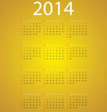Calendar 2014 Stock Illustration