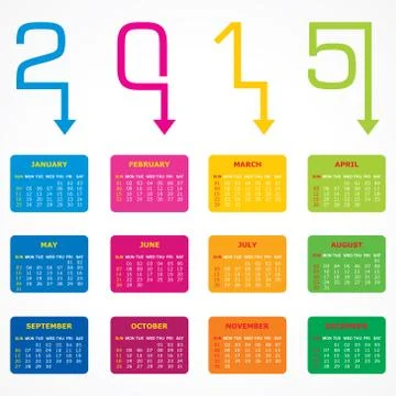 Calendar of 2015 with arrow design - vector illustration Stock Illustration