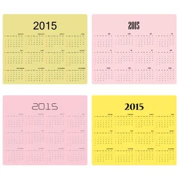 Calendar for 2015 on background Stock Illustration