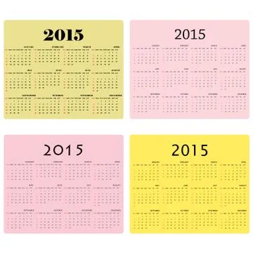 Calendar for 2015 on background Stock Illustration