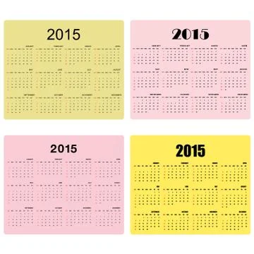 Calendar for 2015 on background Stock Illustration