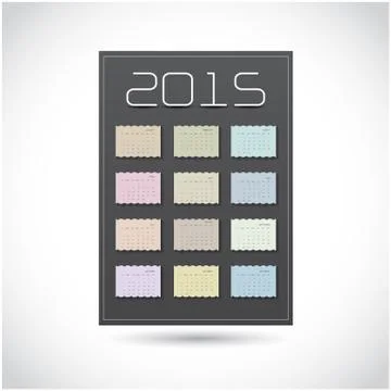 Calendar 2015 design template week starts sunday.( a4 size) Illustrazione stock
