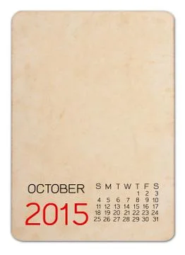Calendar 2015 on the empty old photo Stock Illustration