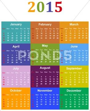 Calendar 2015 Stock Illustration