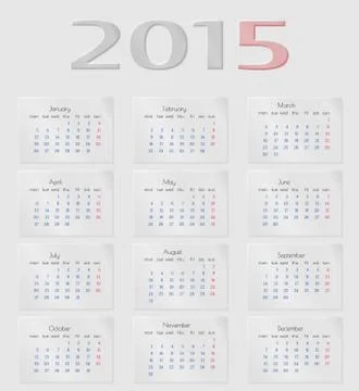 Calendar 2015 Stock-Illustration
