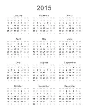 Calendar 2015 Stock-Illustration