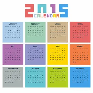 Calendar 2015 Stock Illustration