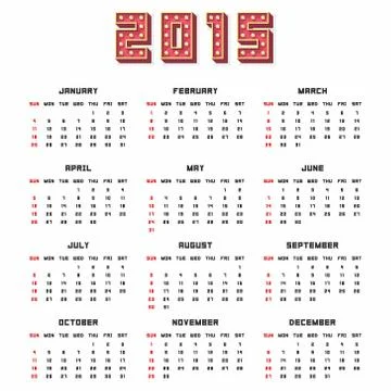 Calendar 2015 Stock Illustration