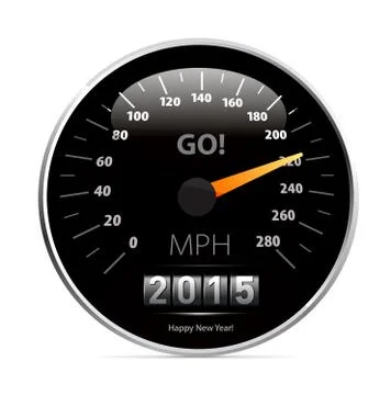 Calendar 2015 in speedometer car. Stock Illustration