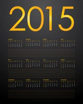 Calendar for 2015, vector illustration,eps10 Stock Illustration