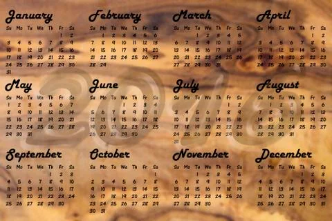 Calendar 2016 Stock Illustration