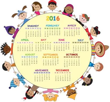 Calendar 2016 Stock Illustration