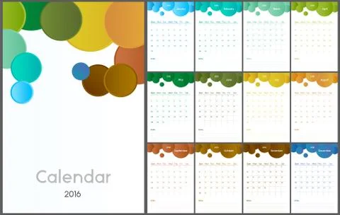 Calendar for 2016 Stock Illustration