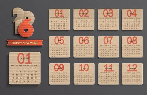 Calendar on 2016. Stock Illustration