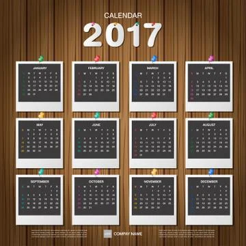 CALENDAR 2017 9 Stock Illustration