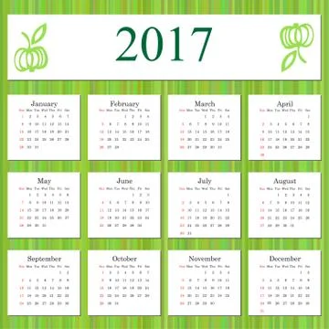 Calendar 2017 design template in vector Stock Illustration
