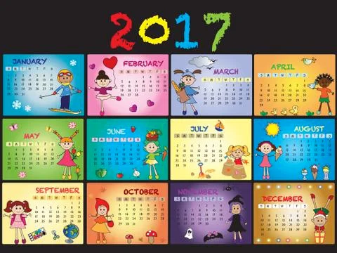 Calendar 2017 Stock Illustration