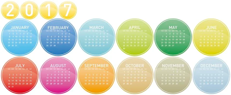 Calendar 2017 Stock Illustration