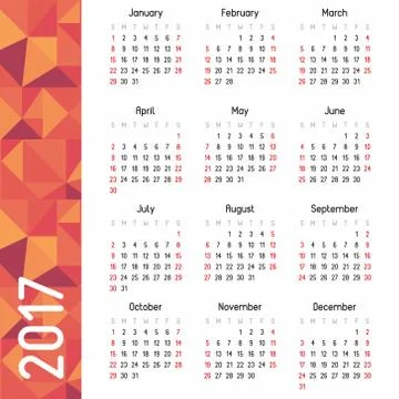 Calendar for 2017 Stock Illustration