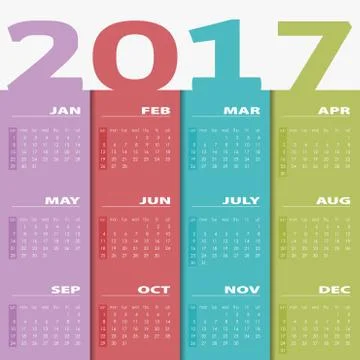 Calendar 2017 Stock Illustration