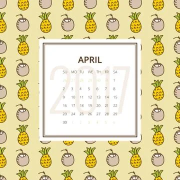 Calendar 2017 year Stock Illustration