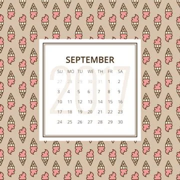 Calendar 2017 year Stock Illustration