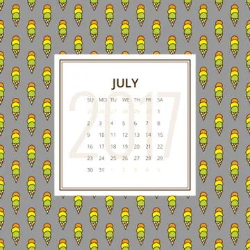 Calendar 2017 year Stock Illustration