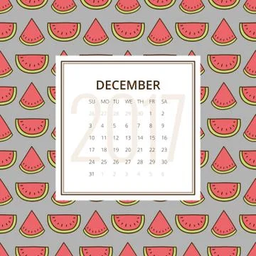 Calendar 2017 year Illustrazione stock