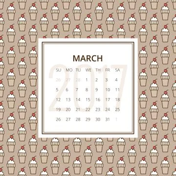 Calendar 2017 year Illustrazione stock