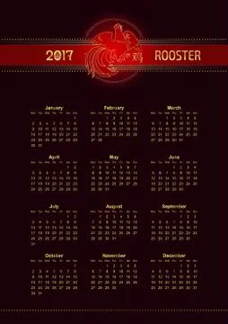 Calendar 2017 year Illustrazione stock