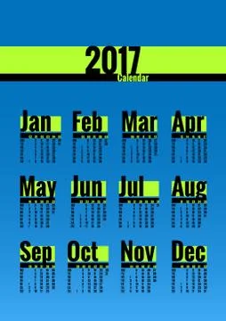 Calendar 2017 year Stock Illustration