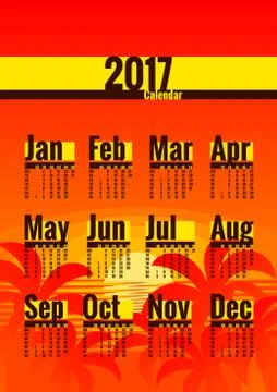 Calendar 2017 year Stock Illustration