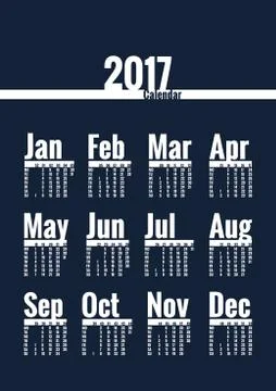 Calendar 2017 year Stock Illustration